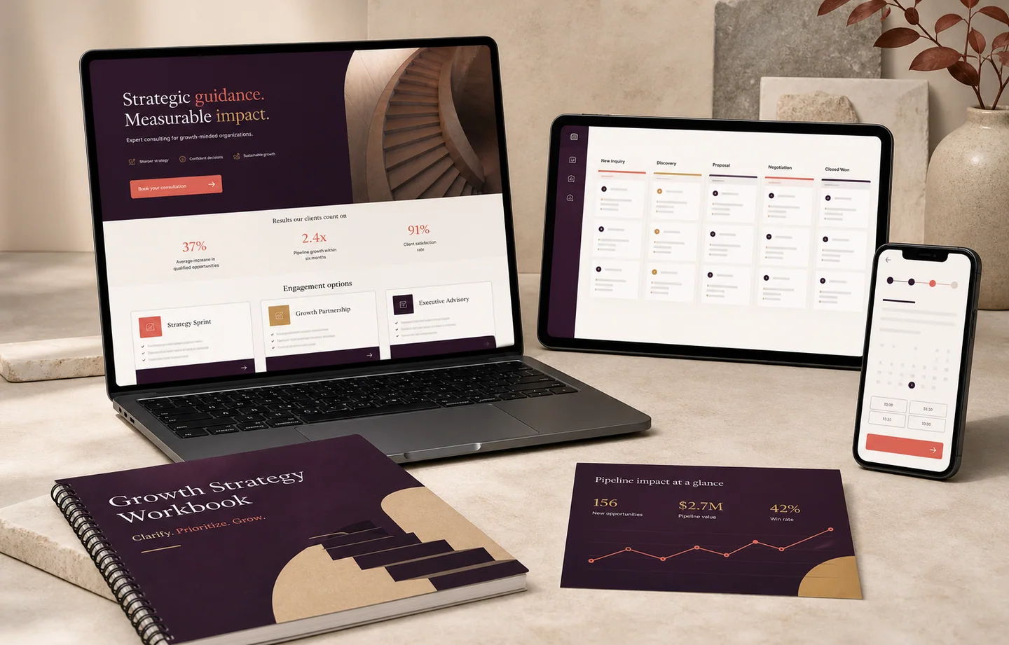 Bộ mockup landing tư vấn kết nối CRM